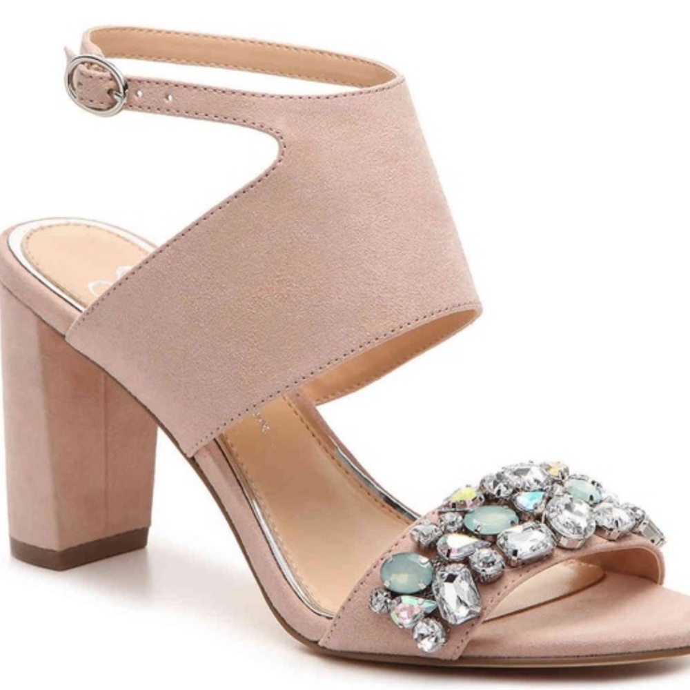 Women’s Jessica Simpson pink/ rhinestone block heel size 10. Brand new